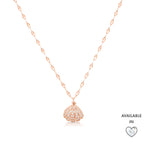 Load image into Gallery viewer, SO SEOUL Ocean The Sea Pearl in Seashell Diamond Simulant Cubic Zirconia Silver/Rose Gold Pendant Necklace
