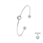 Load image into Gallery viewer, SO SEOUL Bella White Round Classic Swarovski® Crystal Adjustable Cuff Bangle
