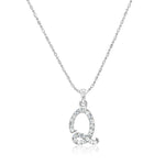 Load image into Gallery viewer, SO SEOUL Personalized Initial Alphabet Letter White Austrian Crystal Pendant Chain Necklace
