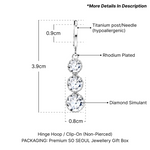 Load image into Gallery viewer, SO SEOUL Athena Triple Solitaire Diamond Simulant Zirconia Hoop Earrings