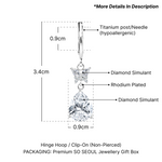 Load image into Gallery viewer, SO SEOUL Caria Butterfly Earrings with Diamond-Simulant Zirconia Teardrops Hoop or Clip-on Earrings