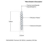 Load image into Gallery viewer, SO SEOUL Harley Huggie Single Row Diamond Simulant Hidden Heart Hug Hoop Earrings