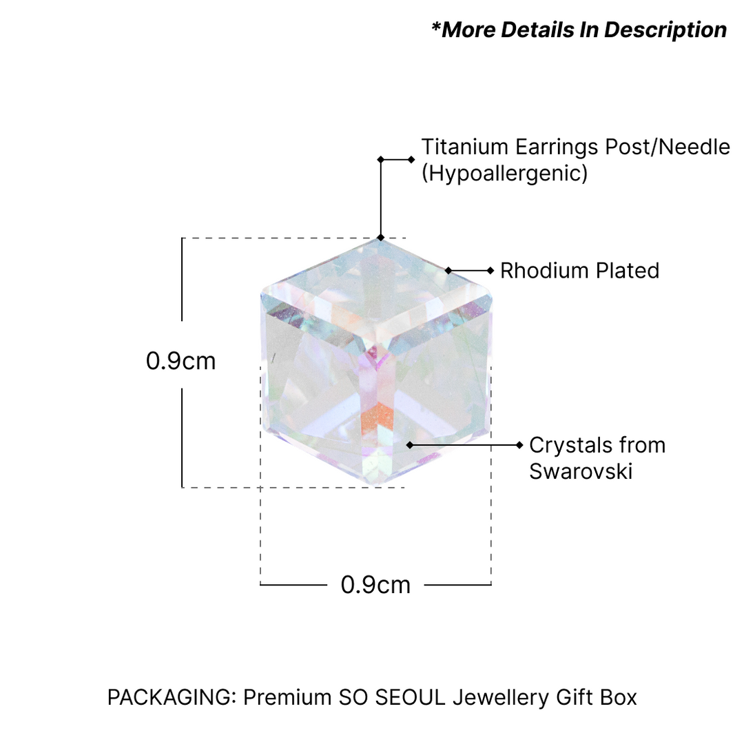 SO SEOUL Sequoia Aurore Boreale or Vitrail Light Swarovski® Crystal Pendant Necklace and Stud Earrings Set