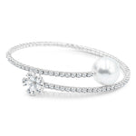 Load image into Gallery viewer, SO SEOUL Everleigh Spiral Bangle - Adjustable with Charms including Star Flower, Solitaire, Butterfly, Square, Flower, Teardrop, Perfume Bottle, White Pearl, and Diamond Simulant Cubic Zirconia
