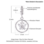Load image into Gallery viewer, SO SEOUL Caria Butterfly Circle Diamond Simulant Cubic Zirconia Pendant Hoop Earrings and Pendant Necklace Set