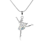 Load image into Gallery viewer, SO SEOUL Ellie Ballerina Dancer Aurore Boreale Austrian Crystal Ballet Pendant Chain Necklace - Elegant Gift for Girls
