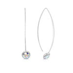 Load image into Gallery viewer, SO SEOUL Bella  Open Earwire Featuring Aurore Boreale or Light Sapphire Shimmer Swarovski® Crystal Drop Earrings
