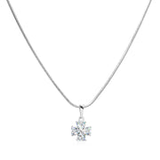 SO SEOUL 'Alette' Signature Snowflake Dual-Toned Cubic Zirconia Pendant Necklace