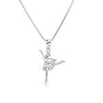 Load image into Gallery viewer, SO SEOUL Ellie Ballerina Dancer Aurore Boreale Austrian Crystal Ballet Pendant Chain Necklace - Elegant Gift for Girls
