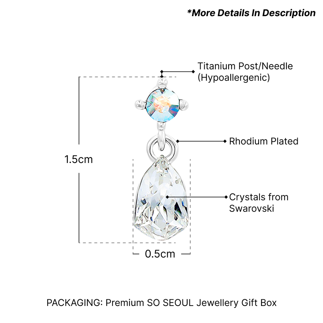 SO SEOUL Ioni Maple Leaf Blue Shade or Pink Swarovski® Crystal Pendant Necklace and Earrings Set