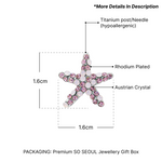 Load image into Gallery viewer, SO SEOUL Starfish-Inspired Aurore Boreale and Pink Austrian Crystal Stud Earrings and Pendant Necklace Set