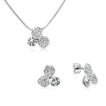 Load image into Gallery viewer, SO SEOUL Glimmering Petal Austrian Crystal Stud Earrings and Pendant Chain Necklace Gift Set
