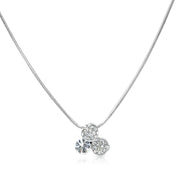 SO SEOUL Glimmering Petal Austrian Crystal Pendant Chain Necklace