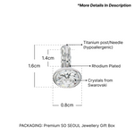 Load image into Gallery viewer, SO SEOUL White Swarovski® Crystal Bella Petite Round Lever-Back Earrings