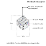 Load image into Gallery viewer, SO SEOUL Sequoia Crystal Cube 3D 'Rubik' White Austrian Crystal Stud Earrings