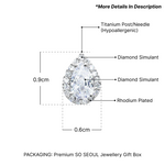 Load image into Gallery viewer, SO SEOUL Halo Pear-Shaped Diamond Simulant Cubic Zirconia Stud Earrings