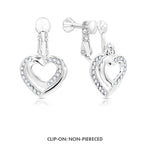 Load image into Gallery viewer, SO SEOUL Amora Enchantment - White Austrian Crystal Open Heart Earrings or Clip-On Earrings Options
