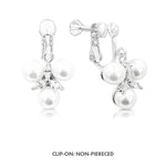 Load image into Gallery viewer, SO SEOUL Everleigh Trilliant Pearl with Marquise Cut Diamond Simulant Cubic Zirconia Hoop Earrings or Clip-On Earrings
