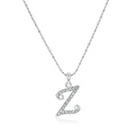 Load image into Gallery viewer, SO SEOUL Personalized Initial Alphabet Letter White Austrian Crystal Pendant Chain Necklace
