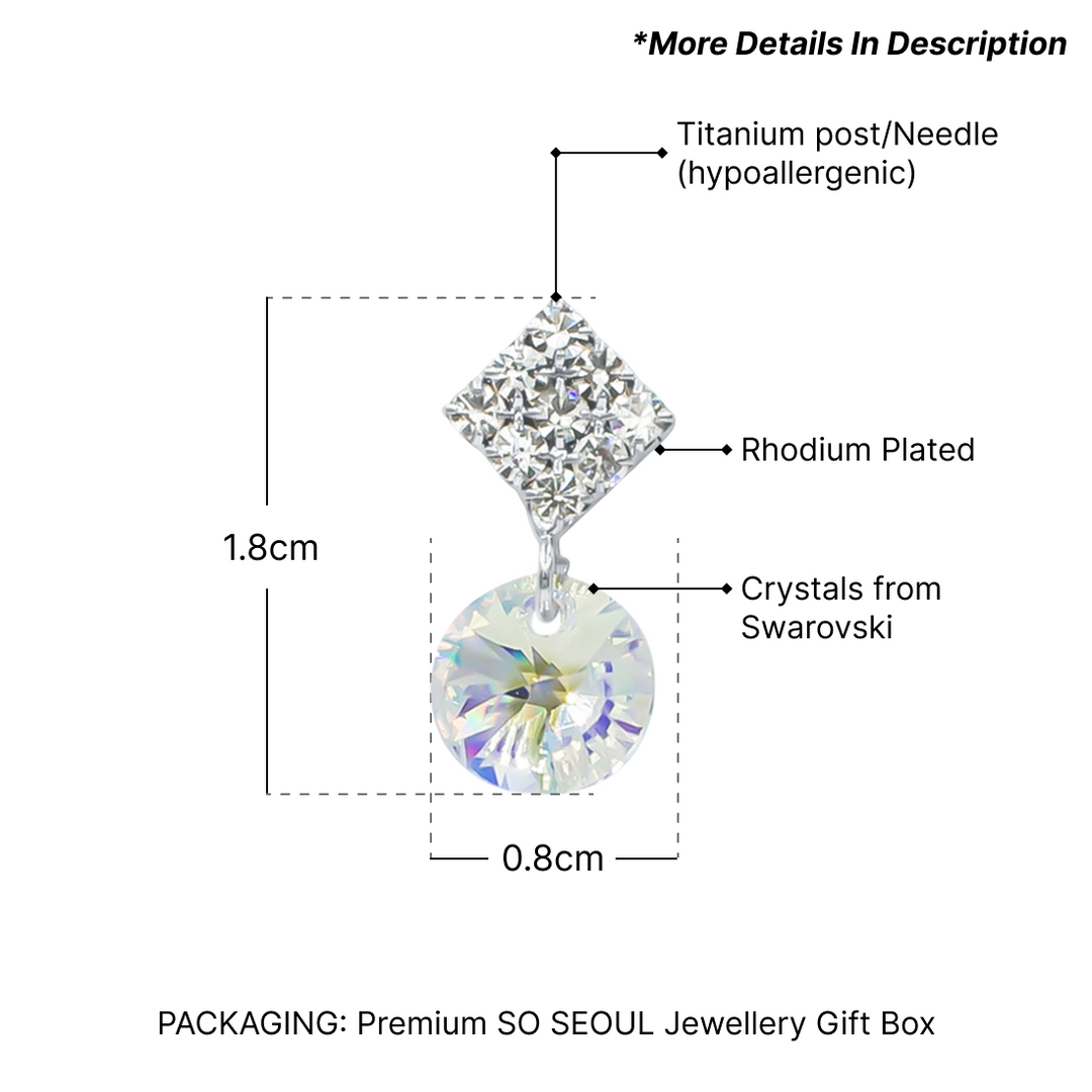 SO SEOUL Aurore Boreale Swarovski® Crystal Drop Earrings and Pendant Necklace Set