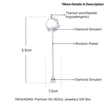 Load image into Gallery viewer, SO SEOUL Everleigh Whirl of Flowers Diamond Simulant Dangling Teardrop Stud Earrings