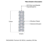 Load image into Gallery viewer, SO SEOUL Athena Rhodium-Plated Emerald-Cut Diamond Simulant Linear Tennis Drop Earrings