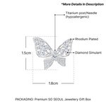 Load image into Gallery viewer, SO SEOUL Caria Butterfly Tiny Blink Marquise Cut Diamond Simulant Cubic Stud Earrings