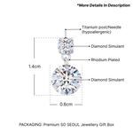 Load image into Gallery viewer, SO SEOUL Athena Solitaire Round Brilliant Diamond Simulant Cubic Zircon Dangle Pierced Stud Earrings