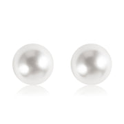 SO SEOUL Exquisite Swarovski® Crystal Pearl Classic White Pink Grey Round Pierced Stud Earrings