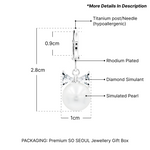Load image into Gallery viewer, SO SEOUL Elegant Pearl and Diamond Simulant Ribbon Hoop Earrings and Pendant Necklace Set