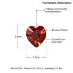 Load image into Gallery viewer, SO SEOUL Amora Heart Stud Earrings with Swarovski Crystals Romantic Jewelry Rhodium Titanium Post