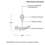 Load image into Gallery viewer, SO SEOUL Gleam Wavy Five Round Solitaire Curve Diamond Simulant Earring Jackets