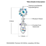 Load image into Gallery viewer, SO SEOUL Enchanted Sunburst Aurore Boreale Swarovski® Crystal Chunky Long Dangling Pierced Stud Earrings