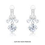 Load image into Gallery viewer, SO SEOUL Chic Ribbon Bow Solitaire Diamond Simulant Cubic Zirconia Hoop or Clip-On Earrings
