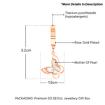 Load image into Gallery viewer, SO SEOUL Caria Flying 3D Butterfly Mother of Pearl Rose Gold/Gold Hoop Earrings