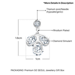 Load image into Gallery viewer, SO SEOUL Glimmering Diamond Simulant Drop Earrings Floral Cluster Design Titanium Post Rhodium Plated