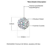 Load image into Gallery viewer, SO SEOUL Arwen Lollipop Aurore Boreale Austrian Crystal Pavé Ball Pierced Stud Earrings