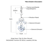 Load image into Gallery viewer, SO SEOUL Chic Ribbon Bow Solitaire Diamond Simulant Cubic Zirconia Hoop or Clip-On Earrings