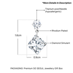 Load image into Gallery viewer, SO SEOUL Athena Square Brilliant Cut Diamond Simulant Cubic Zirconia Drop Stud Earrings