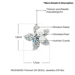 Load image into Gallery viewer, Starfish Pearl Aurore Boreale Austrian Crystal Pendant Necklace and Stud Earrings Set