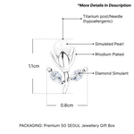 Load image into Gallery viewer, SO SEOUL Leilani Rosebud in Pearl with Marquise Leaf Diamond Simulant Stud Earrings