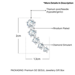 Load image into Gallery viewer, SO SEOUL Calista Rising Spark Five Solitaire Diamond Simulant Curved Stud Earrings