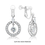 Load image into Gallery viewer, SO SEOUL Halo Open Circle Simulated Diamond Cubic Zirconia Hoop or Clip-On Earrings
