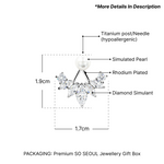 Load image into Gallery viewer, SO SEOUL Pearl Sparkling Diamond Simulant Chandelier Dangle Earrings