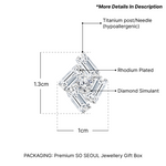 Load image into Gallery viewer, SO SEOUL Gleam Sparkle Baguette Diamond Simulant Cubic Zirconia Pierced Stud Earrings