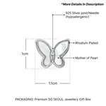 Load image into Gallery viewer, SO SEOUL 'Claire Butterfly' Stud Earrings with Mother of Pearl or Abalone Shell Inlay