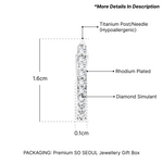 Load image into Gallery viewer, SO SEOUL Harley Huggie Slender Oblong Diamond Simulant Cubic Zircon Hoop Earrings