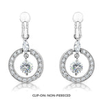 Load image into Gallery viewer, SO SEOUL Halo Open Circle Simulated Diamond Cubic Zirconia Hoop or Clip-On Earrings
