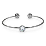 Load image into Gallery viewer, SO SEOUL Bella White Round Classic Swarovski® Crystal Adjustable Cuff Bangle
