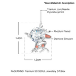 Load image into Gallery viewer, SO SEOUL Let it Snow Coloured Reindeer Diamond Simulant Cubic Zirconia Stud Earrings
